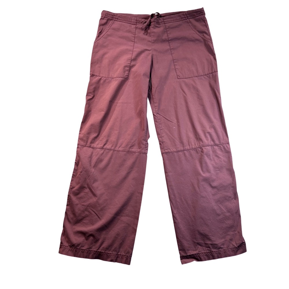 Be Present Agility Pants Women Small Plum Burgundy Snap Leg Yoga Lounge Made USA
